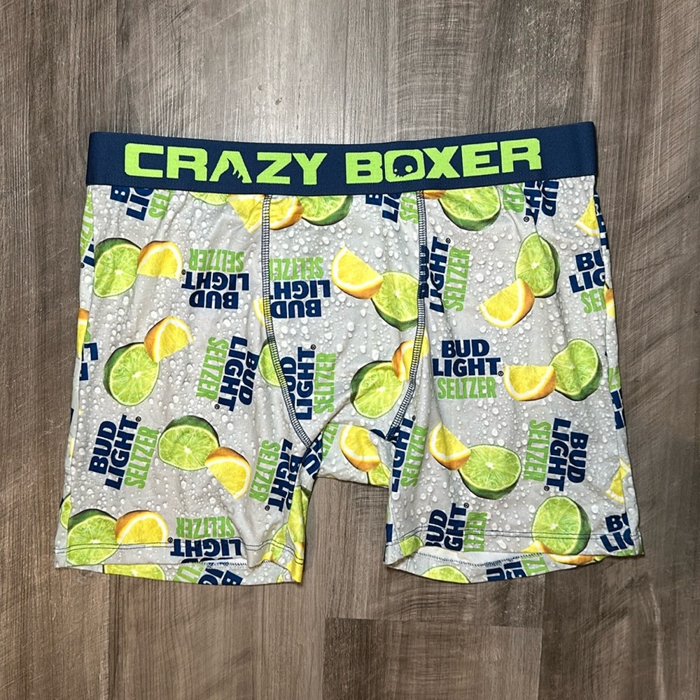 Bud Light Lemon Lime Seltzer Crazy Boxer Boxer Brief - XL